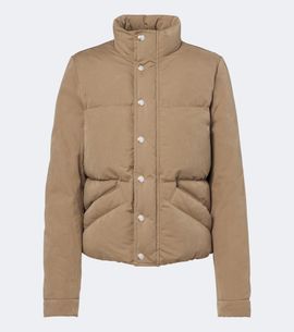 Tod's Tod's Leather-trimmed puffer jacket