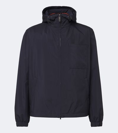 Tod's Tod's Leather-trimmed raincoat