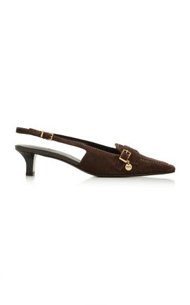 Tod's Tod's Medallion Buckle Suede Pumps