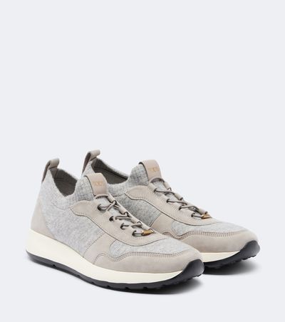 Tod's Tod's Runner suede-trimmed sneakers