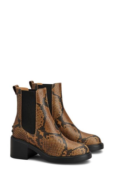 Tod's Tod's Snakeskin Embossed Leather Chelsea Boot