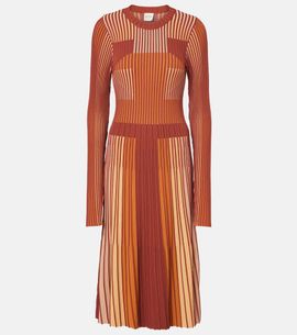 Tod's Tod's Striped plissÃ© midi dress