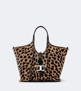Tod's Tod's Tbs Small leopard-print calf hair tote bag