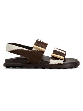Tod's Women's Zebra-Print Calf Hair Flat Sandals