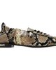 Toga Pulla Toga Pulla Beige & Brown Embossed Snake Ballerina Loafers - 1