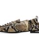 Toga Pulla Toga Pulla Beige & Brown Embossed Snake Ballerina Loafers - 3