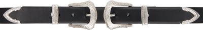 Toga Pulla Toga Pulla Black Double Buckle Wide Belt