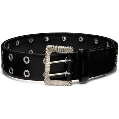 Toga Pulla Toga Pulla Black Eyelet Metal Belt