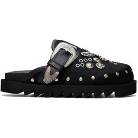 Toga Pulla Toga Pulla Black Eyelet Metal Clog Loafers
