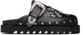 Toga Pulla Toga Pulla Black Eyelet Metal Sabot Loafers