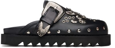 Toga Pulla Toga Pulla Black Eyelet Metal Sabot Loafers