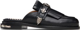 Toga Pulla Toga Pulla Black Hard Leather Slip-on Loafers
