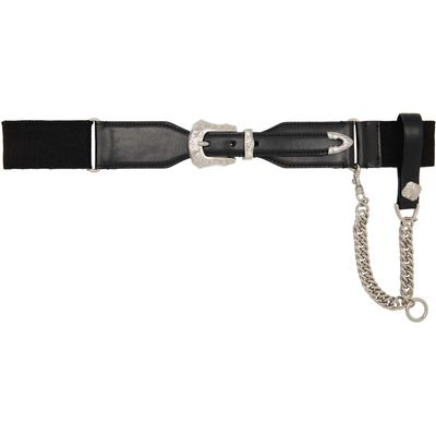 Toga Pulla Toga Pulla Black Leather Chain Belt