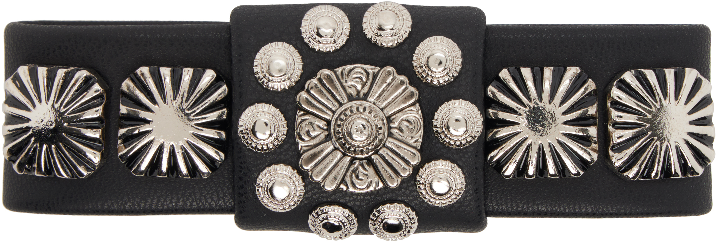 Toga Pulla - Black 3 Faux-Leather Headband