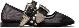Toga Pulla Toga Pulla Black Metal Mesh Ballerina Flats