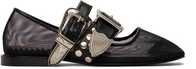Toga Pulla Toga Pulla Black Metal Mesh Ballerina Flats