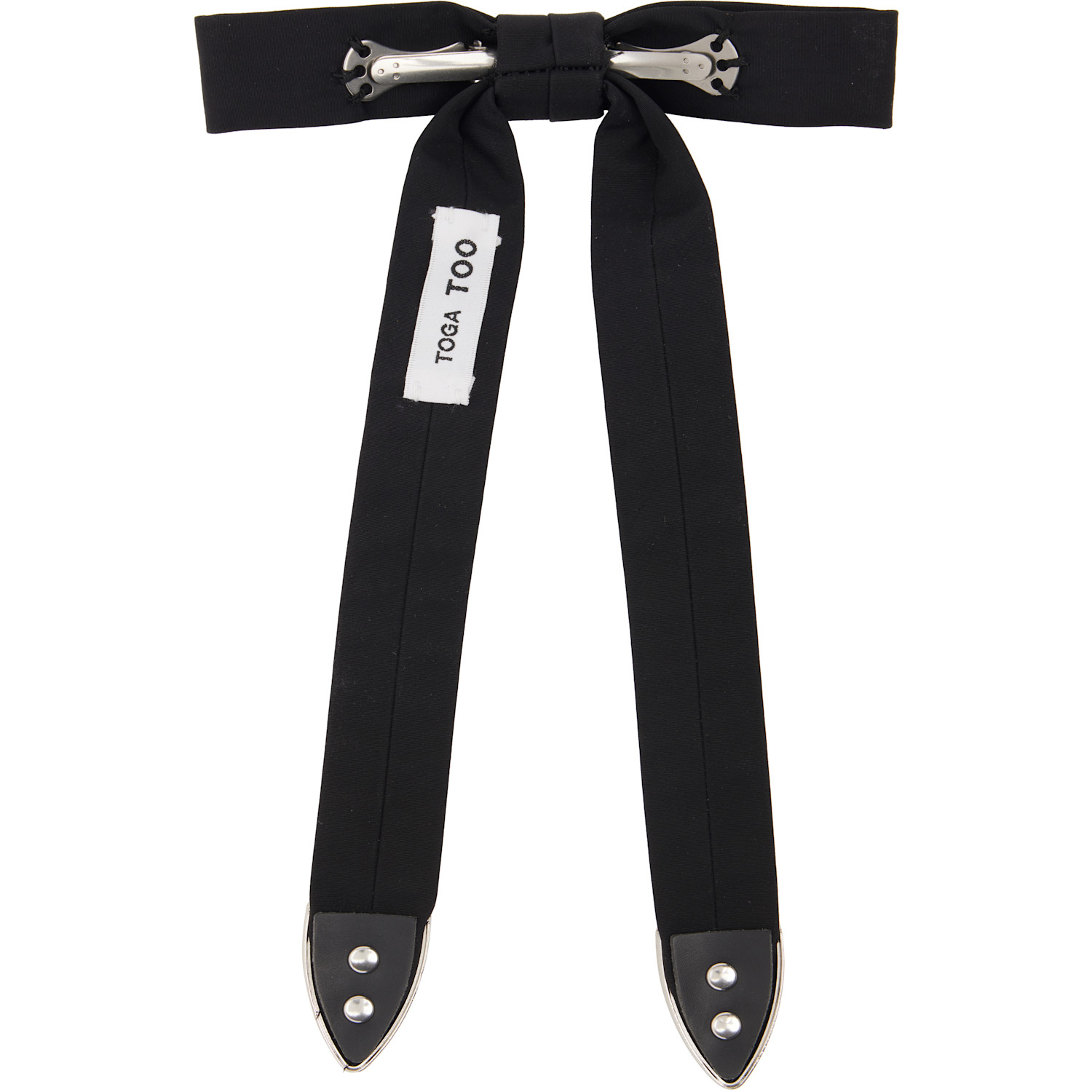 Toga Pulla - Black Ribbon Metal Bow Tie