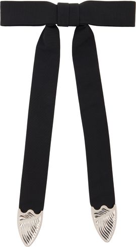 Toga Pulla Toga Pulla Black Ribbon Metal Tie