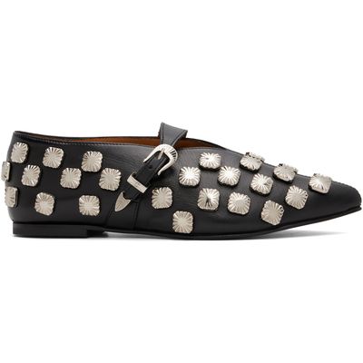 Toga Pulla Toga Pulla Black Soft Leather Ballerina Flats