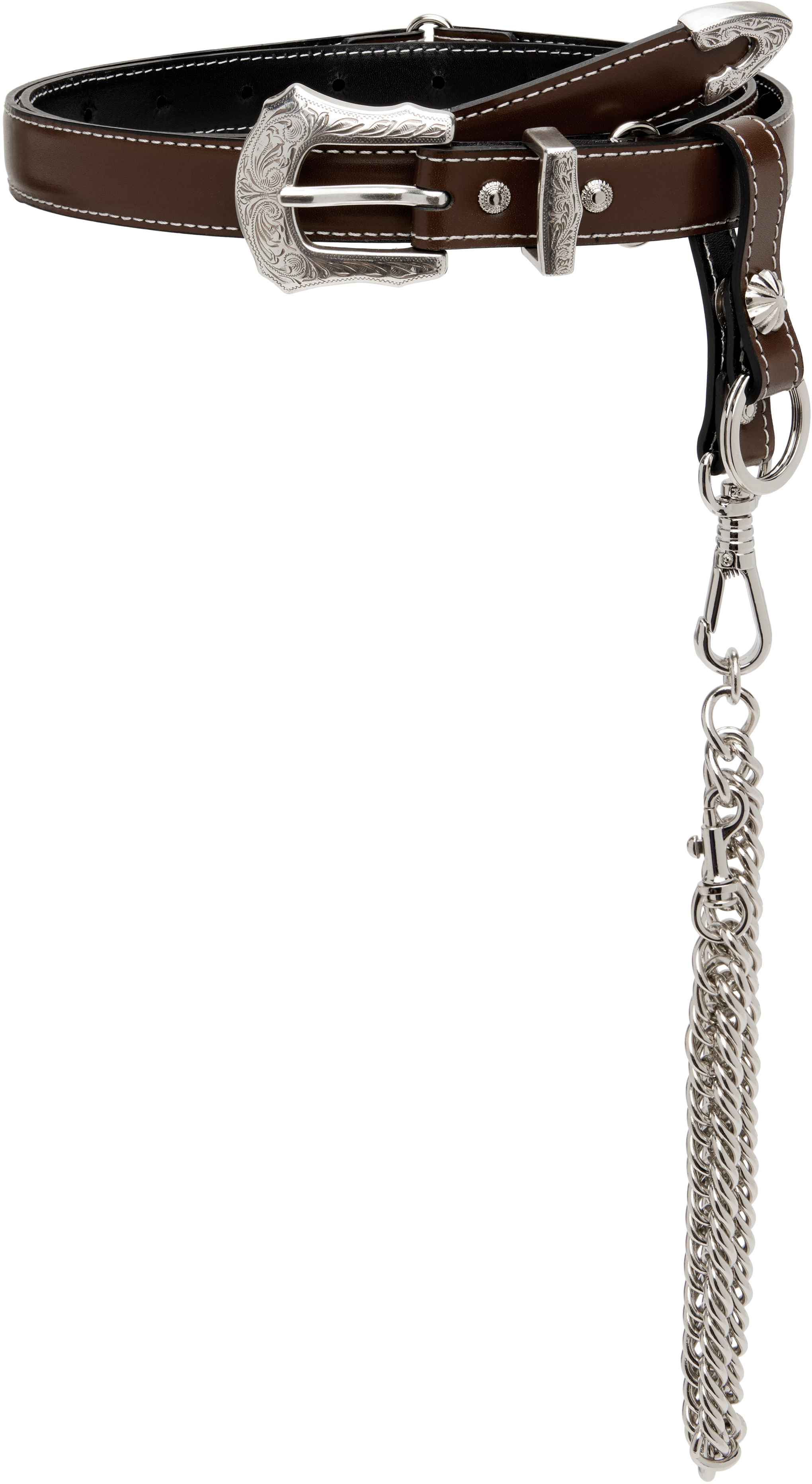 【TOGA PULLA】L BELT Toga Pulla - Brown Chain Key Ring Belt