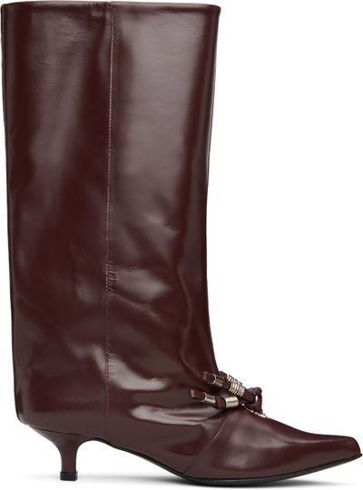 Toga Pulla Toga Pulla Burgundy Leather Tall Boots