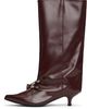 Toga Pulla Toga Pulla Burgundy Leather Tall Boots - 3