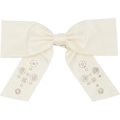 Toga Pulla Toga Pulla Off-White Ribbon Hair Clip