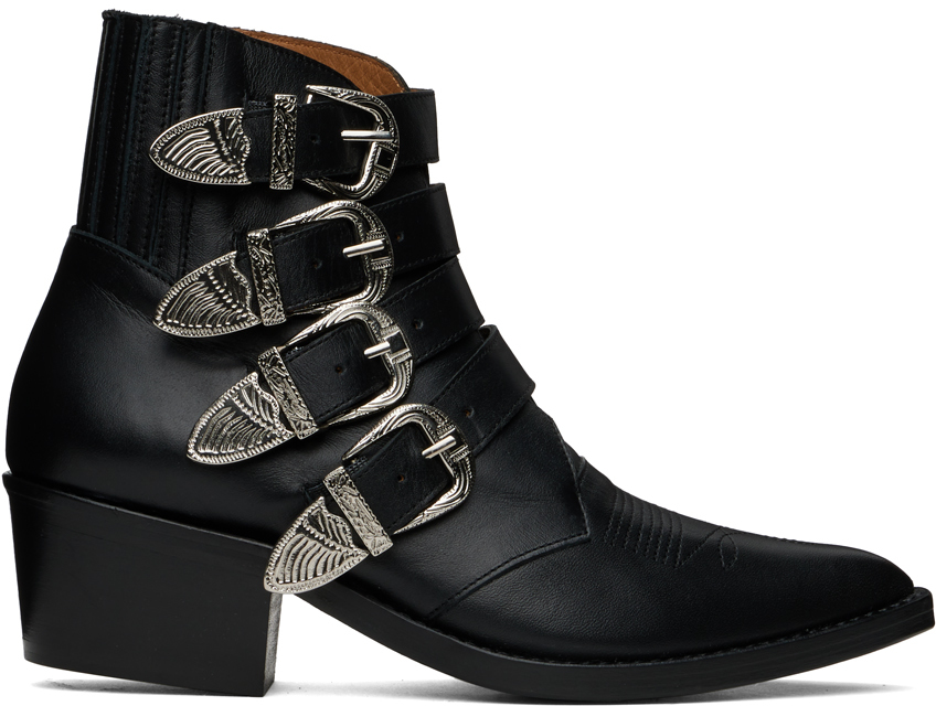 Toga Pulla - SSENSE Exclusive Black 4 Metal Cowboy Boots
