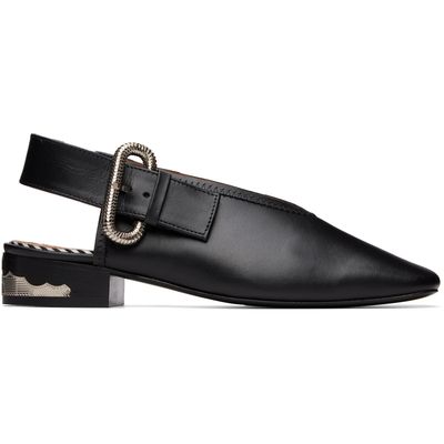 Toga Pulla Toga Pulla SSENSE Exclusive Black Leather Ballerina Flats