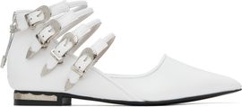 Toga Pulla Toga Pulla White Polido Multi Strap Ballerina Flats