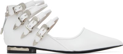 Toga Pulla Toga Pulla White Polido Multi Strap Ballerina Flats