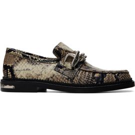 Toga Virilis Toga Virilis Beige Embossed Snake Loafers