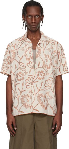 Toga Virilis Toga Virilis Beige Embroidery S/S Shirt