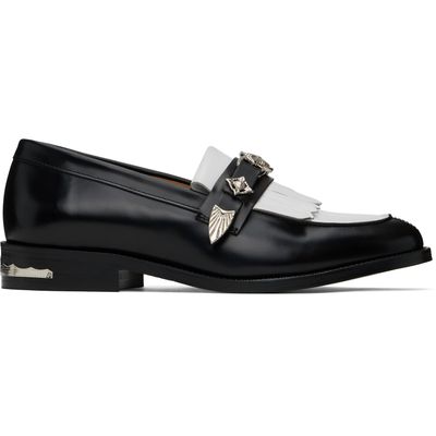 Toga Virilis Toga Virilis Black & White Fringe Loafers