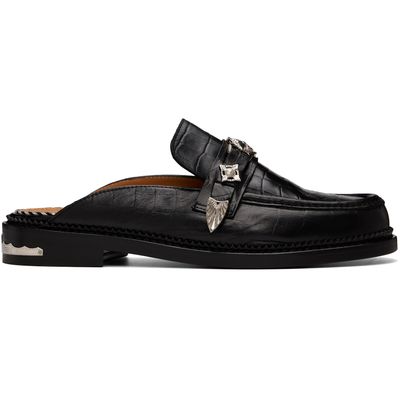 Toga Virilis Toga Virilis Black Embossed Croco Loafers