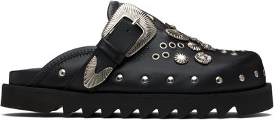 Toga Virilis Toga Virilis Black Eyelet Metal Sabot Loafers