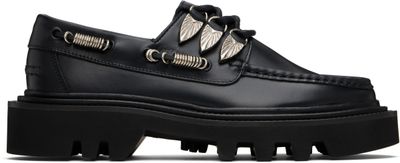 Toga Virilis Toga Virilis Black Hard Leather Boat Shoes