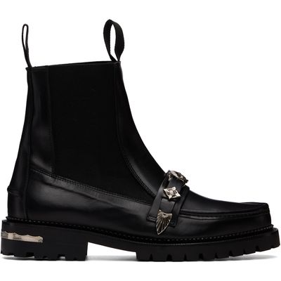 Toga Virilis Toga Virilis Black Hard Leather Chelsea Boots