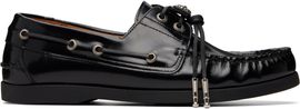 Toga Virilis Toga Virilis Black Leather Boat Shoes