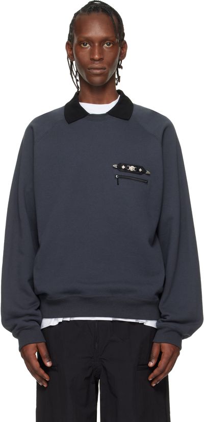 Toga Virilis Toga Virilis Black Polo Collar Sweatshirt