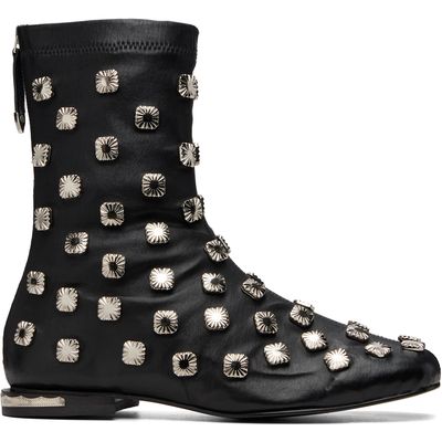 Toga Virilis Toga Virilis Black Stretch Leather Chelsea Boots