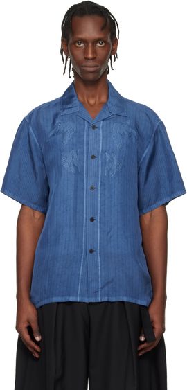 Toga Virilis Toga Virilis Blue Cupra Stripe S/S Shirt