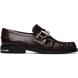 Toga Virilis Toga Virilis Brown Embossed Leather Loafers