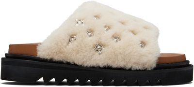 Toga Virilis Toga Virilis Off-White Shearling Sandals
