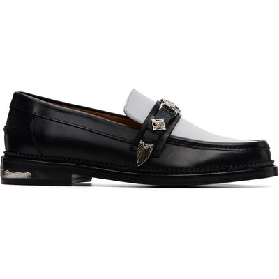 Toga Virilis Toga Virilis SSENSE Exclusive Black & White Hard Leather Loafers