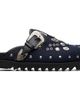 Toga Virilis Toga Virilis SSENSE Exclusive Navy & Black Eyelet Metal Sabot Slip-on Loafers - 1