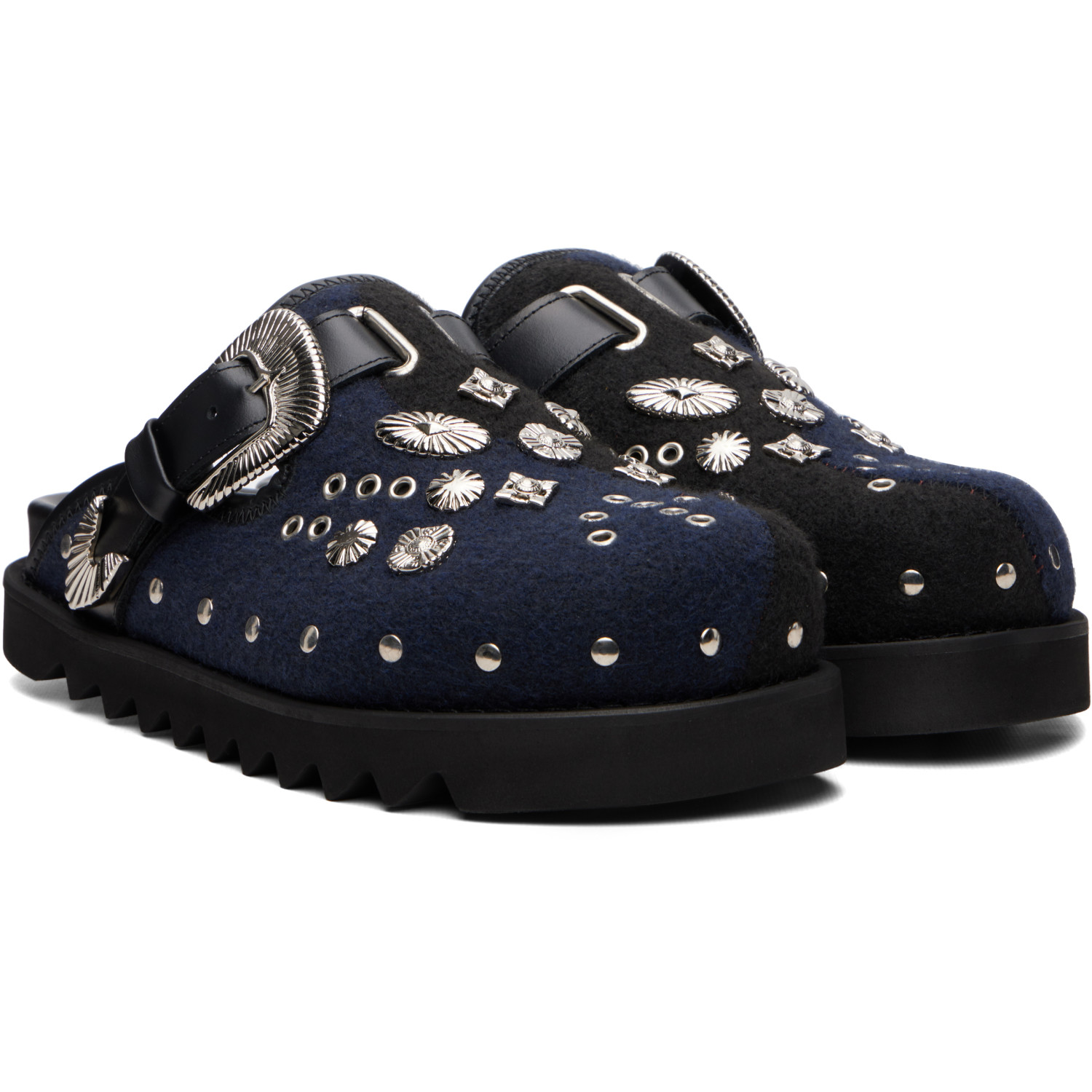 Toga Virilis - SSENSE Exclusive Navy & Black Eyelet Metal Sabot
