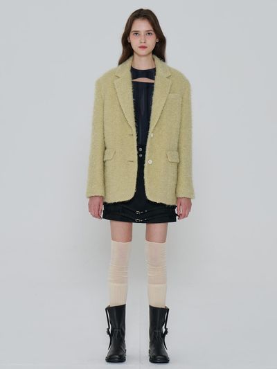 toinq Boucl Wool Blend Single Overfit Jacket (T249MJK905W)