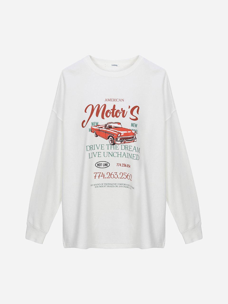 toinq Boxy Oversized Cotton Lettering Print Sweatshirt (T249MTS908W)