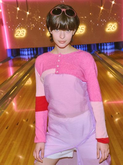 toinq Color Block Asymmetrical Knit Set-up (T249MCD903W)